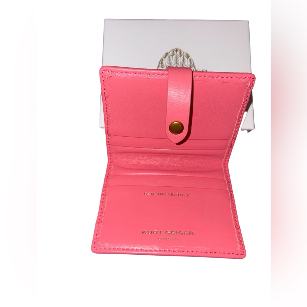 Kurt Geiger London Brixton Quilted Leather Card Case Pink New in Box - Picture 4 of 5